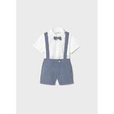 Kız Bebek Pembe Gabardin Şort 01250-073 MAVİ 6M