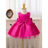 Kız Bebek Seda Model Fuşya Doğum Günü Elbise - 3 - 4 Yaş - Fuşya - Pembe