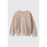 Kız Bebek Sim Detaylı Nakışlı Bej Sweatshirt 4 Yaş (104 cm)
