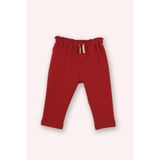 Kız Bebek Simli Kordon Detaylı Bordo Eşofman Altı 0-6 Ay (56-62 cm)