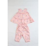 Kız Bebek Tunik Model Alt-Üst Takım Açık Pembe 12 Ay