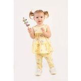 Kız Bebek Tunik Model Alt-Üst Takım Sarı 6 Ay