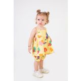 Kız Bebek Tunik Model Şortlu Alt-Üst Takım Sarı 9 Ay