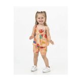 Kız Bebek Tunik Model Şortlu Alt-Üst Takım Turuncu 6 Ay