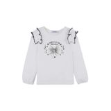 Kız Bebek Uzun Kollu Beyaz Tişört 6-12 Ay (68-74 cm)