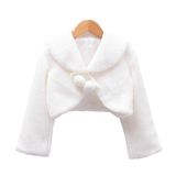 Kız Bebek Ve Çocuk Astarlı Ponponlu Ceket Bolero (Beyaz, 2 yaş)