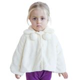Kız Bebek Ve Çocuk Astarlı Ponponlu Peluş Mont (Ekru, 4 yaş)