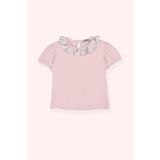 Kız Bebek Yakası Fırfırlı Kısa Kollu Pembe Tişört 2 Yaş (92 cm)