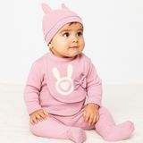 Kız Bebek Yenidoğan Hastane Çıkışı 1/6 Ay Aplikeli Tavşan 5'li Takım - 0 - 3 Ay - Mor