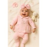 Kız Bebek &yenidoğan Rabbit Sade ve Şık 5'li Hastane Çıkışı Zıbın Seti - 0 - 3 Ay - Pembe - Bebek