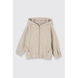 Kız Bebek Yumuşak Dokulu Fermuarlı Bej Sweatshirt 0-6 Ay (56-62 cm)