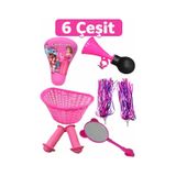 Kız Bisiklet Koltuğu Pembe Sepet Pembe Vakvak Korna Pembe Püskül Çocuk Elcik Pembe Ayna Seti Pembe