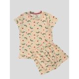 Kız Çocuk %100 Pamuklu Pembe Gökkuşağı Desenli Kısa Kollu Şortlu Yazlık Pijama Takımı - 9 - 10 Yaş
