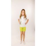 Kız Çocuk 2 Li Takım Yeşil Neon Şort Alt Kumaş Aplikeli Neon Tül Fırfırlı Tişört Üst - 2 - 3 Yaş