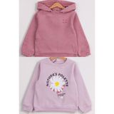 Kız Çocuk 2'li Paket Basic Sweatshirt - Lila - 7 - 8 Yaş