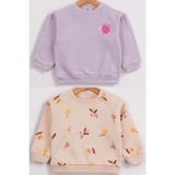 Kız Çocuk 2'li Paket Basic Sweatshirt - Mor - 2 - 3 Yaş