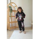 KIZ ÇOCUK 3 İPLİK KUROMİ MODELLİ ŞARDONLU EŞOFMAN TAKIMI