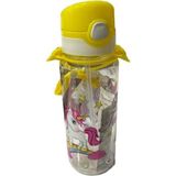 Kız Çocuk 500 ml Pıptelli Plastik Matara Haki Renkli ve Sağlam Tasarım - Seçenek 1 - Antrasit