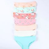 Kız Çocuk 7'Li Slip Külot Kalp Ve Kuğu Desen Elm-S-10