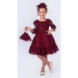 Kız Çocuk Abiye/ Elbise - 10 Yaş - 12R-Bordo