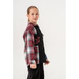 Kız Çocuk Asimetrik Ekoseli Gömlek G3134 - Siyah - 10 - 11 Yaş
