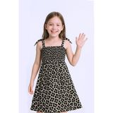 KIZ ÇOCUK ASKILI ELBİSE ÇİÇEK DESENLİ B35 HCM00119 AÇIK KAHVERENGİ 8 Yaş