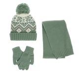 Kız Çocuk Atkı Bere Eldiven Set Mint 8-12 Yaş