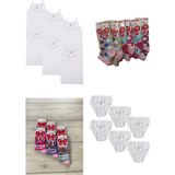 Kız Çocuk Atlet Ip Askılı Atlet Kız Slip 6 Adet Patik Çorap 6 Adet Soket Çorap Set - 7 Yaş