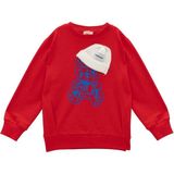 Kız Çocuk Ayı Baskı Şapka Aksesuarlı Sweatshirt - Kırmızı - 1 - 2 Yaş