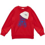 Kız Çocuk Ayı Baskı Şapka Aksesuarlı Sweatshirt - Kırmızı - 9 - 10 Yaş