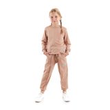 Kız Çocuk Back To School Pamuklu Trend Eşofman Takımı AK2529, KAHVERENGİ, 11 Yaş