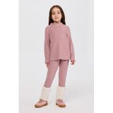 Kız Çocuk Balıkçı Yaka Yumuşak Dokulu Uzun Kollu Pembe Tişört 12 Yaş (152 cm)