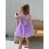 Kız Çocuk Balon Kol Elbise Ketbaby HPN004 - Lila - 3 - 4 Yaş