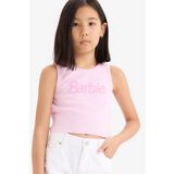 Kız Çocuk Barbie Bisiklet Yaka Atlet