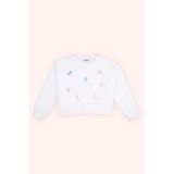 Kız Çocuk Baskı Detaylı Beyaz Sweatshirt 6 Yaş (116 cm)