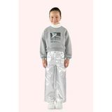 Kız Çocuk Baskı Detaylı Gri-Melanj Sweatshirt 5 Yaş (110 cm)