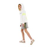 Kız Çocuk Baskı Detaylı Kapüşonlu Ekru Sweatshirt 4 Yaş (104 cm)