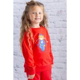 Kız Çocuk Baskı ve Nakış Detaylı Sweatshirt - Kırmızı - 3 - 4 Yaş