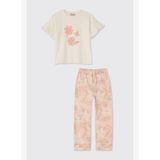 Kız Çocuk Baskılı Pembe Pijama Takımı