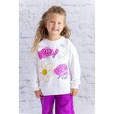 Kız Çocuk Baskılı Sweatshirt - Ekru - 3 - 4 Yaş