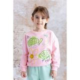 Kız Çocuk Baskılı Sweatshirt - Pembe - 3 - 4 Yaş