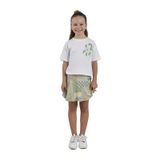 Kız Çocuk Baskılı T-Shirt Beyaz 4-5 Yaş