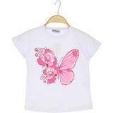 Kız Çocuk Baskılı T-Shirt Beyaz 6-7 Yaş