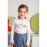 Kız Çocuk Baskılı Uzun Kol T-Shirt - Ekru - 1 - 2 Yaş