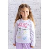 Kız Çocuk Baskılı Uzun Kollu T-Shirt - Beyaz - 9 - 10 Yaş