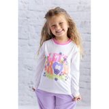 Kız Çocuk Baskılı Uzun Kollu T-Shirt - Ekru - 3 - 4 Yaş
