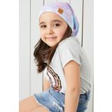 Kiz Cocuk Batik Aqua Figurlu İp Detayli 4 Mevsim Sapka Bere Buff -Yumusak Dogal Penye