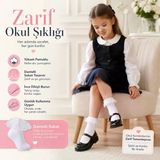 Kız Çocuk Beyaz Dantelli Soket Çorap 6'Lı | Pamuklu Okul Gösteri Özel Gün Çorabı