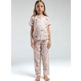 Kız Çocuk Beyaz Gömlek Pijama Takım