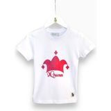 Kız Çocuk Beyaz Kısa Kollu Pembe Prenses Yazı Baskılı Taç Desenli Tişört - Beyaz - Pembe - 4 - 5 Yaş